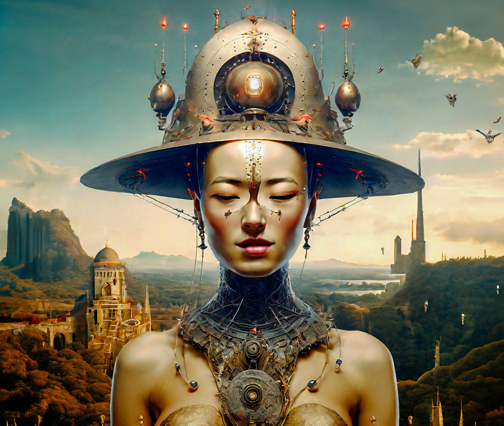Futuristic AI art with abstract shapes